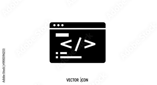 Coding HTML Code Vector Icon Design.