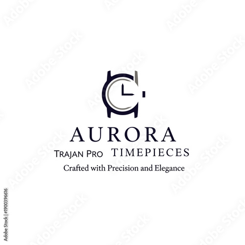Aurora Trajan Pro Timepieces Logo Design.