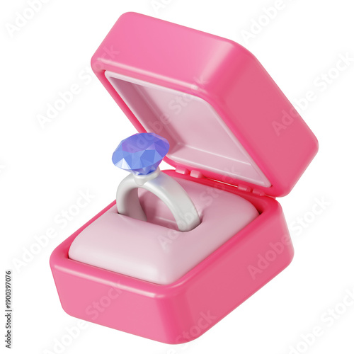 Ring box 3D illustration