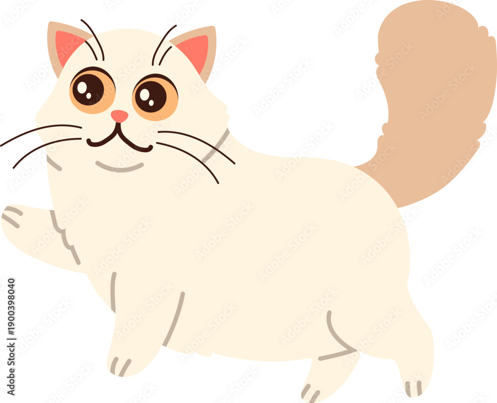 Obraz premium Chibi Persian Cat Illustration