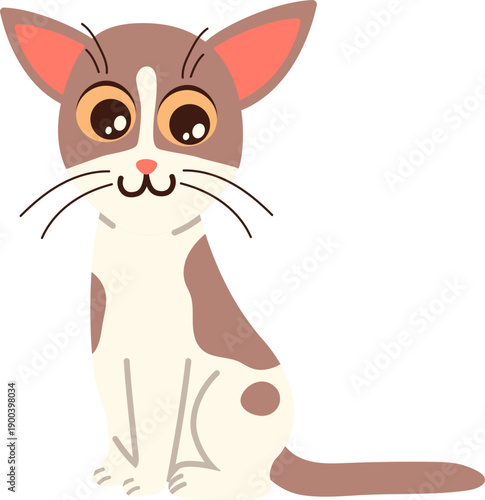 Cute Cartoon Oriental Shorthair Cat Sticker