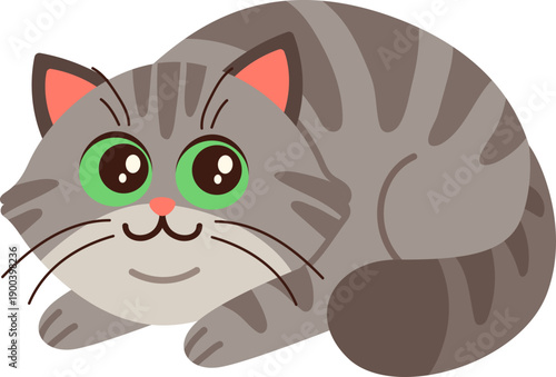Chibi Norwegian Forest Cat Illustration