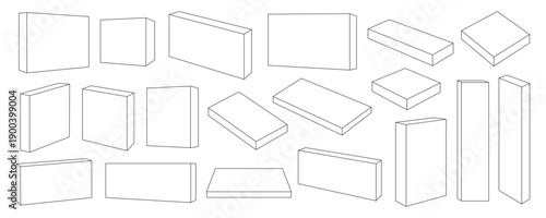 3D Isometric Rectangular Box Set