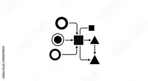Black and white flowchart diagram symbols.