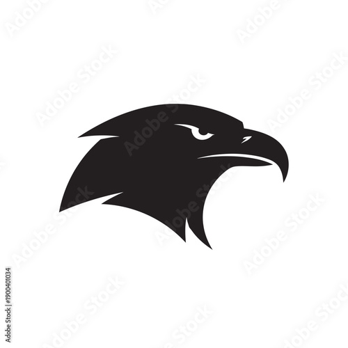 Strong eagle head silhouette with sharp gaze and powerful beak