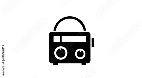 Black and white radio device icon.