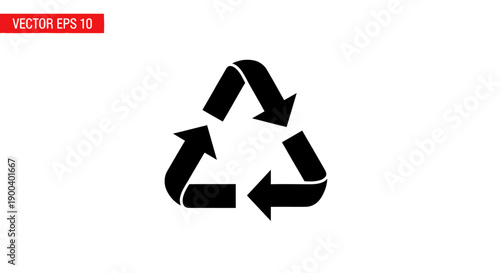 Black Recycling Symbol Logo Design.
