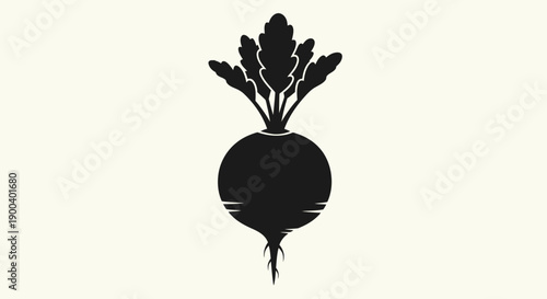 Black silhouette of a beetroot vegetable.