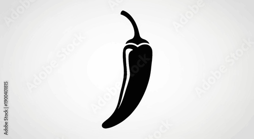 Black chili pepper icon silhouette.