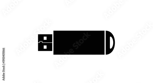 Black USB flash drive device.