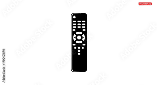 Black television remote control device.