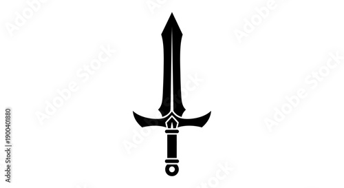 Black sword with pointed tip weapon.