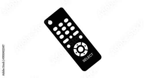 Black remote control device with buttons.