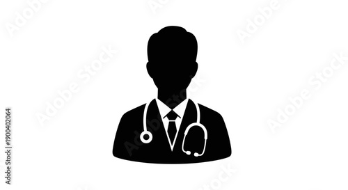 Doctor wearing stethoscope around neck.