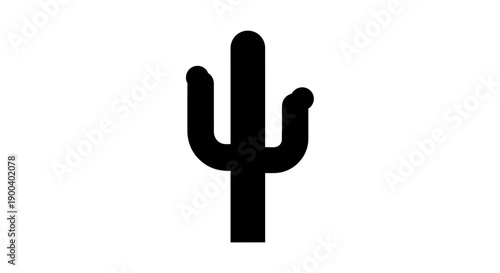 Black silhouette of a cactus plant.