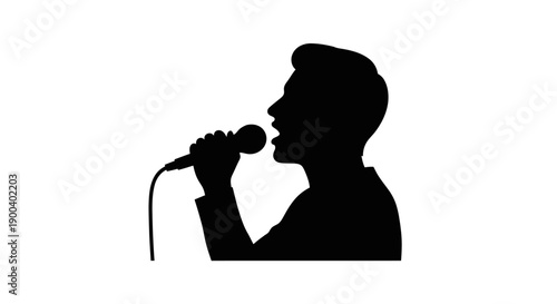 Man singing into a microphone.