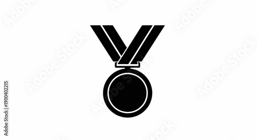 Medal with ribbon award symbol.
