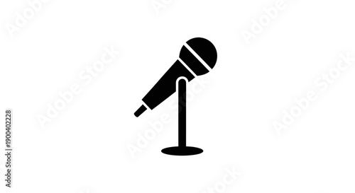 Microphone on a stand closeup view.