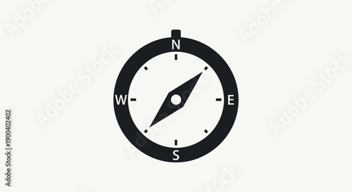 Black and white compass navigation tool.