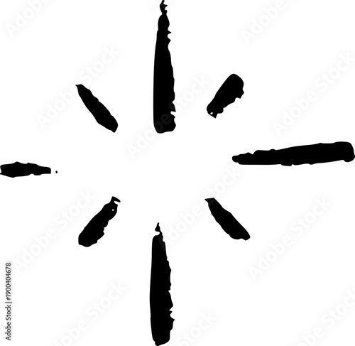 Hand-drawn star icon with sparkles and glitter effects, featuring crayon-style brush strokes and magical celestial doodles in pastel tones for creative designs