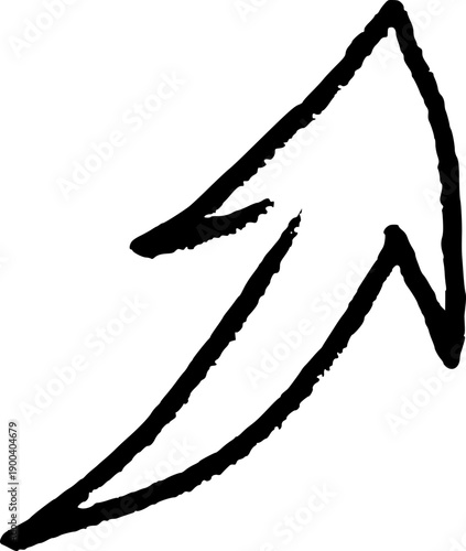 Hand-drawn arrow icons with organic brush strokes and rough chalk textures, perfect for creative designs, doodles, and artistic projects with authentic handmade style.