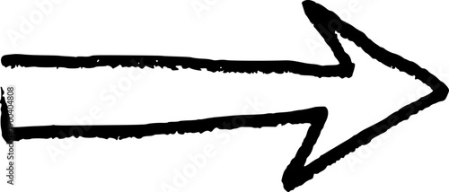 Hand-drawn arrow icons with organic brush strokes and rough chalk textures, perfect for creative designs, doodles, and artistic projects with authentic handmade style.