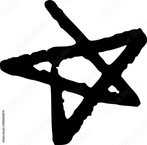 Hand-drawn star icon with sparkles and glitter effects, featuring crayon-style brush strokes and magical celestial doodles in pastel tones for creative designs