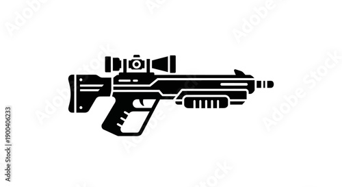 Black and white futuristic toy gun.