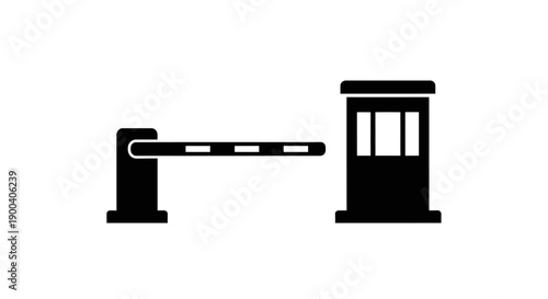 Black and white parking gate barrier.