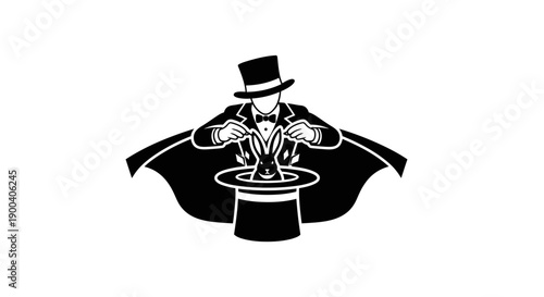 Black and white magician performing tricks.