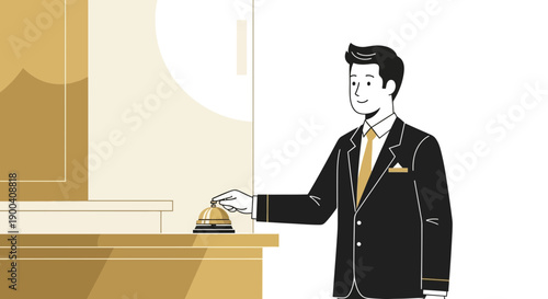 Concierge Service Bell Ringing Guest Reception Attendant Interaction