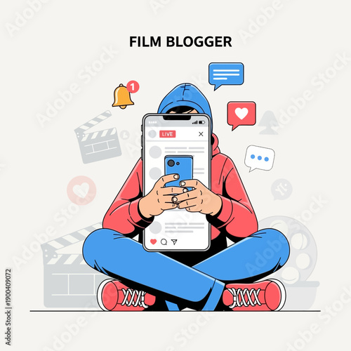 Content Creator Holding Smartphone Engaging With Social Media Live Stream