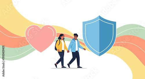 Couple Safeguarding Heart Love Shield Protection Wellbeing Harmony
