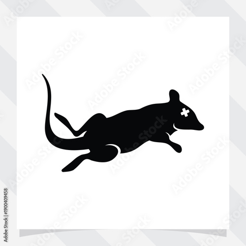 dead mouse vector illustration. pest control illustration.