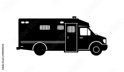 Black Vector Paddy Wagon Silhouette