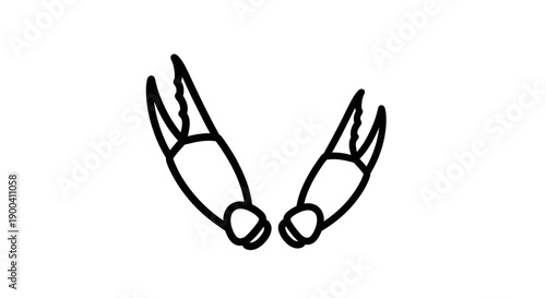 Tableau sur toile A pair of crab claws isolated.