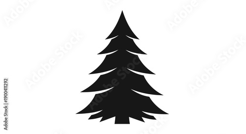 Black silhouette of a pine tree.