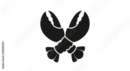 Black silhouette of a lobster claw.