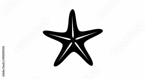 Black starfish isolated on white.