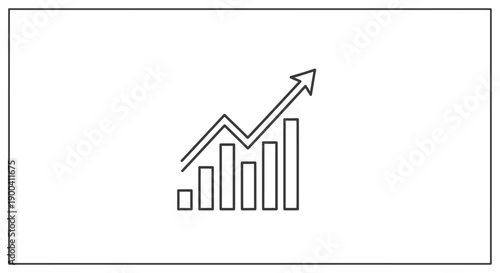 Increasing business graph with arrow.