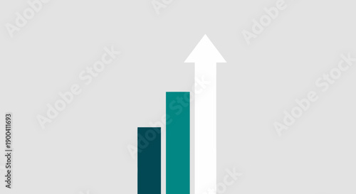 Increasing business growth chart graph.