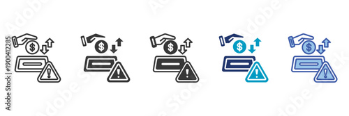 fake charity icon set consisting of multiple styles vector illustration