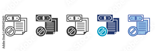 fake paper icon set consisting of multiple styles vector illustration