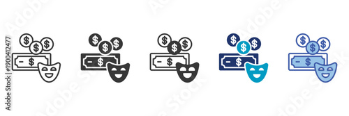 finance mask icon set consisting of multiple styles vector illustration