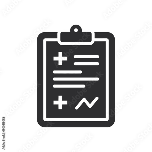 Black and white clipboard icon.