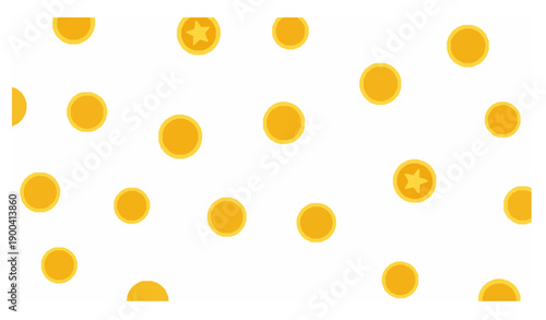 Minimal Floating Gold Coin Vector Icon Illustration