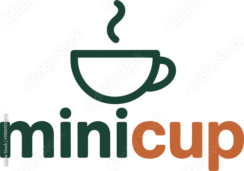Minimal coffee cup logo vector with modern typography, ideal for café branding, coffee shop identity, beverage packaging, mobile app icon, and startup logo design.