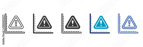 caution chart icon set consisting of multiple styles vector illustration