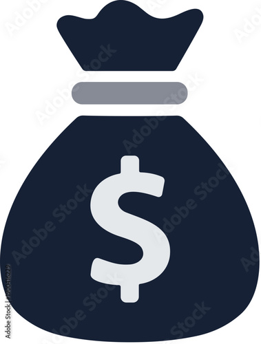 Flat Illustration Money Bag Dollar Sign Symbol Icon Graphic Element