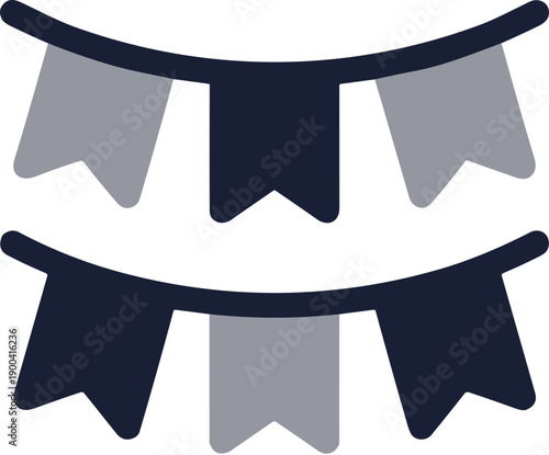 Simple Minimalist Bunting Banner Decoration String Garland Celebration Element